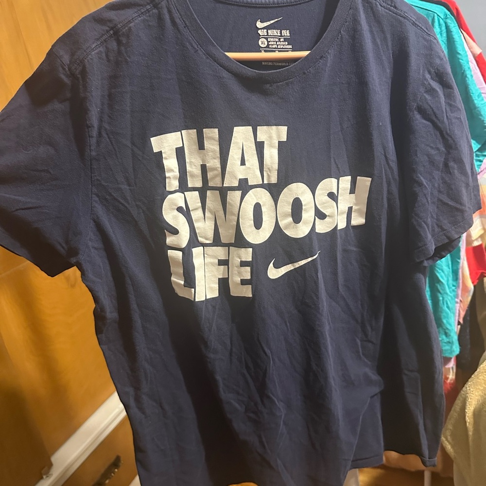 Nike Blue and White Short Sleeve Tee